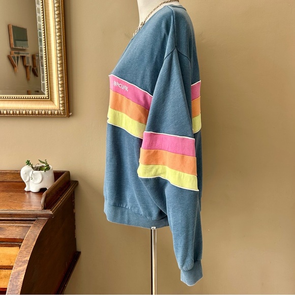 Rip Curl Golden State Crew Neck Sweatshirt Rainbow Stripe Size XL - Picture 5 of 14
